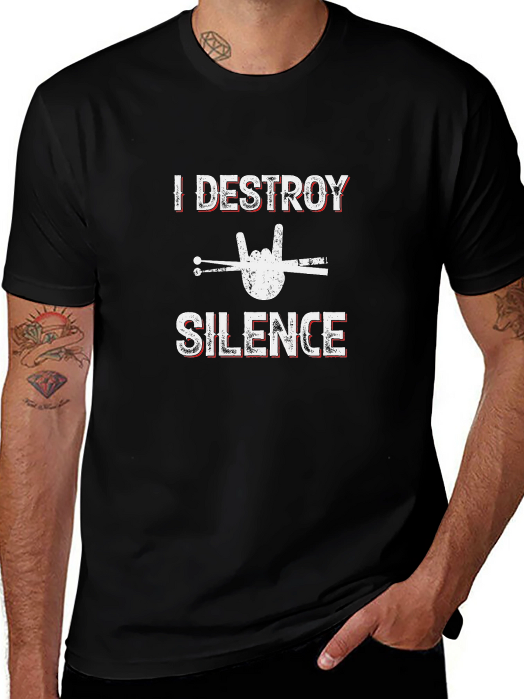 I Destroy Silence Drummer Graphic Tee