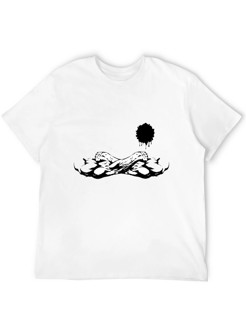 Edgy Black Graphic Tee - Skull Crossbones Design