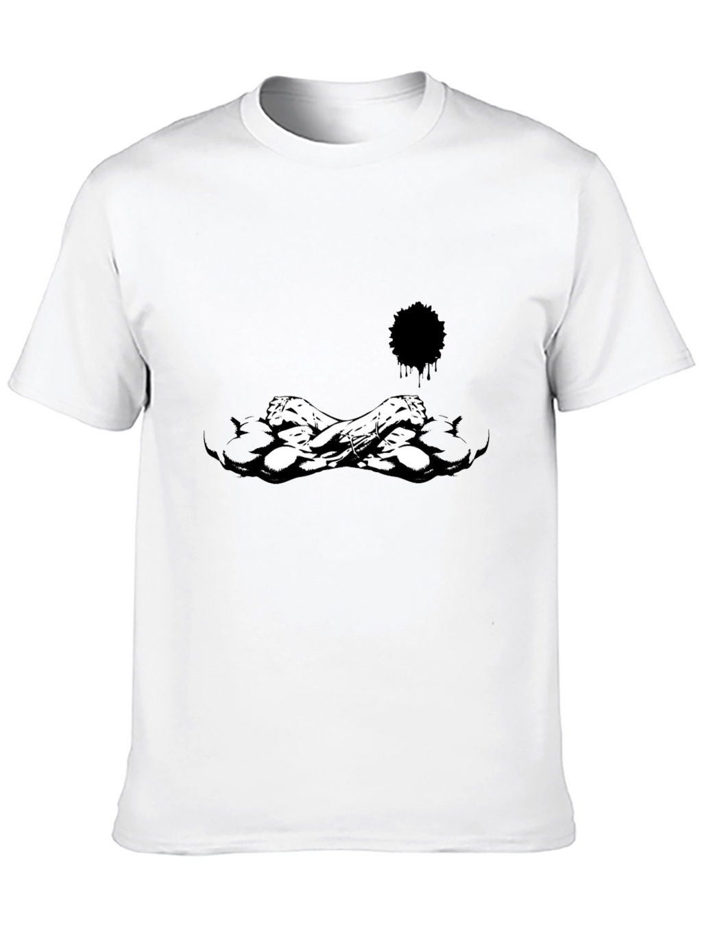Edgy Black Graphic Tee - Skull Crossbones Design