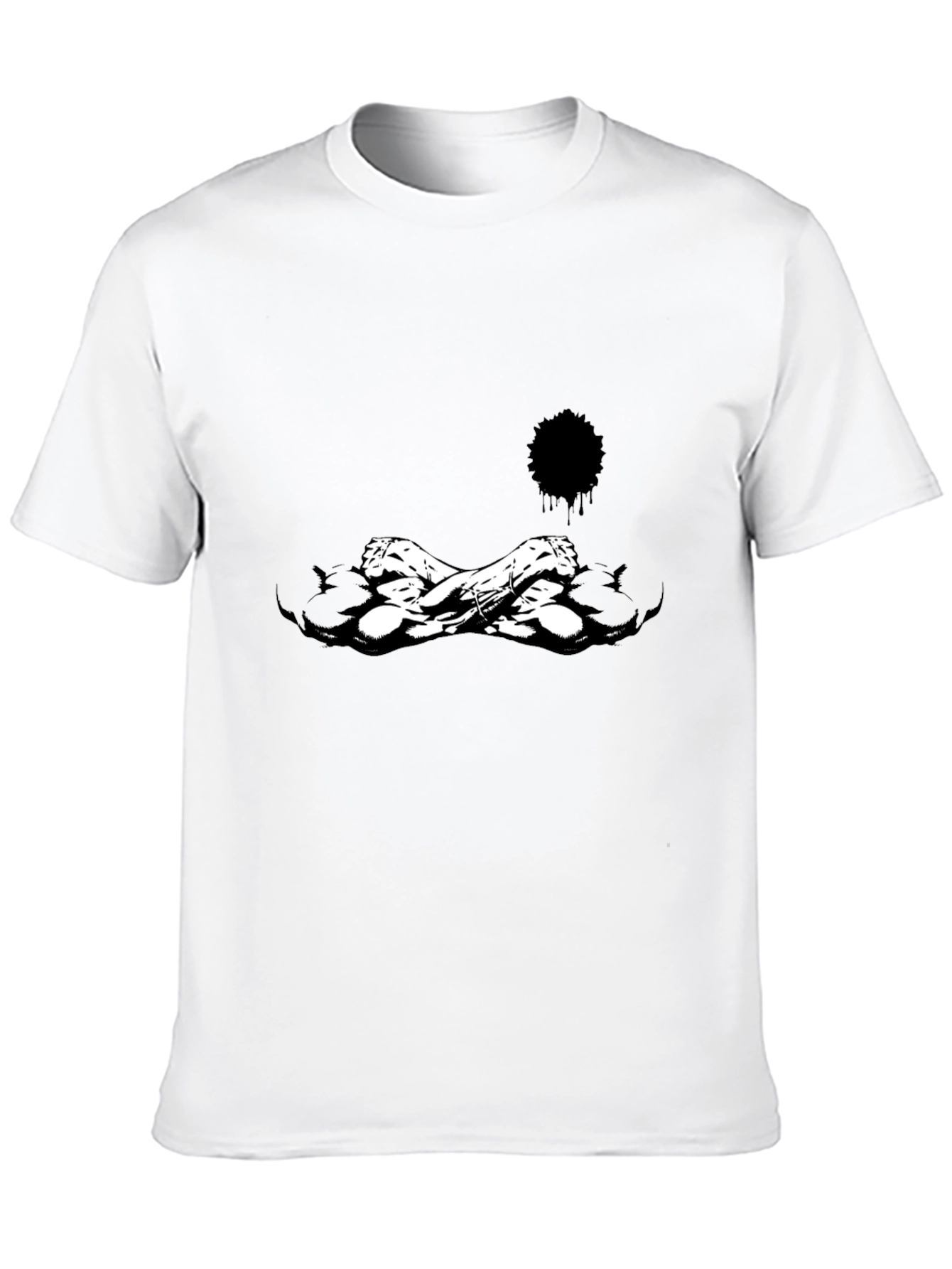 Edgy Black Graphic Tee - Skull Crossbones Design