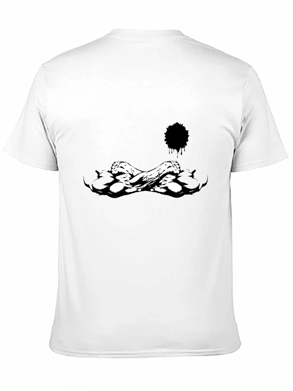 Edgy Black Graphic Tee - Skull Crossbones Design