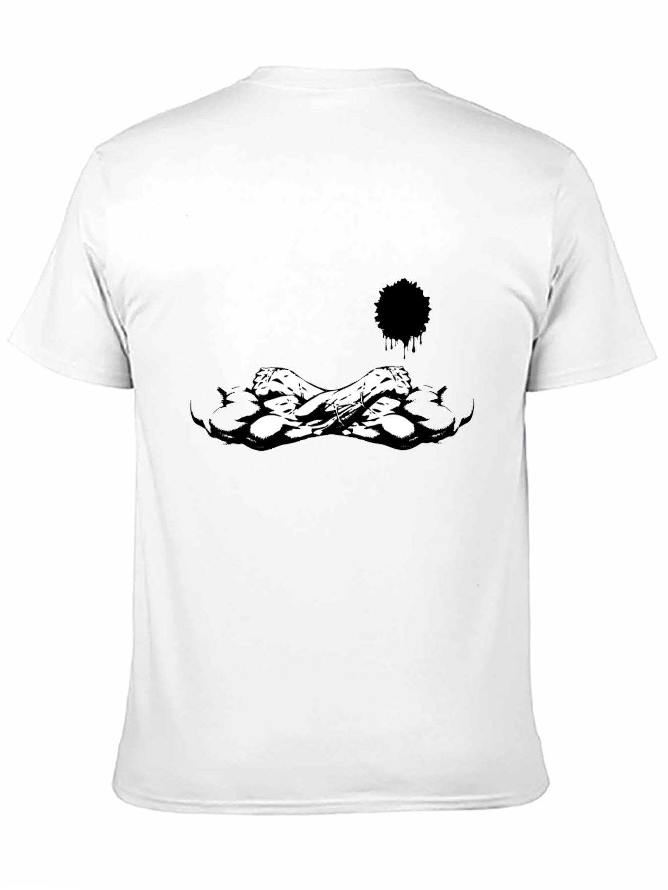 Edgy Black Graphic Tee - Skull Crossbones Design