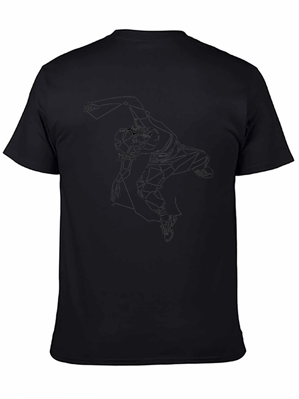 Geometric Dancer Graphic Tee - Black