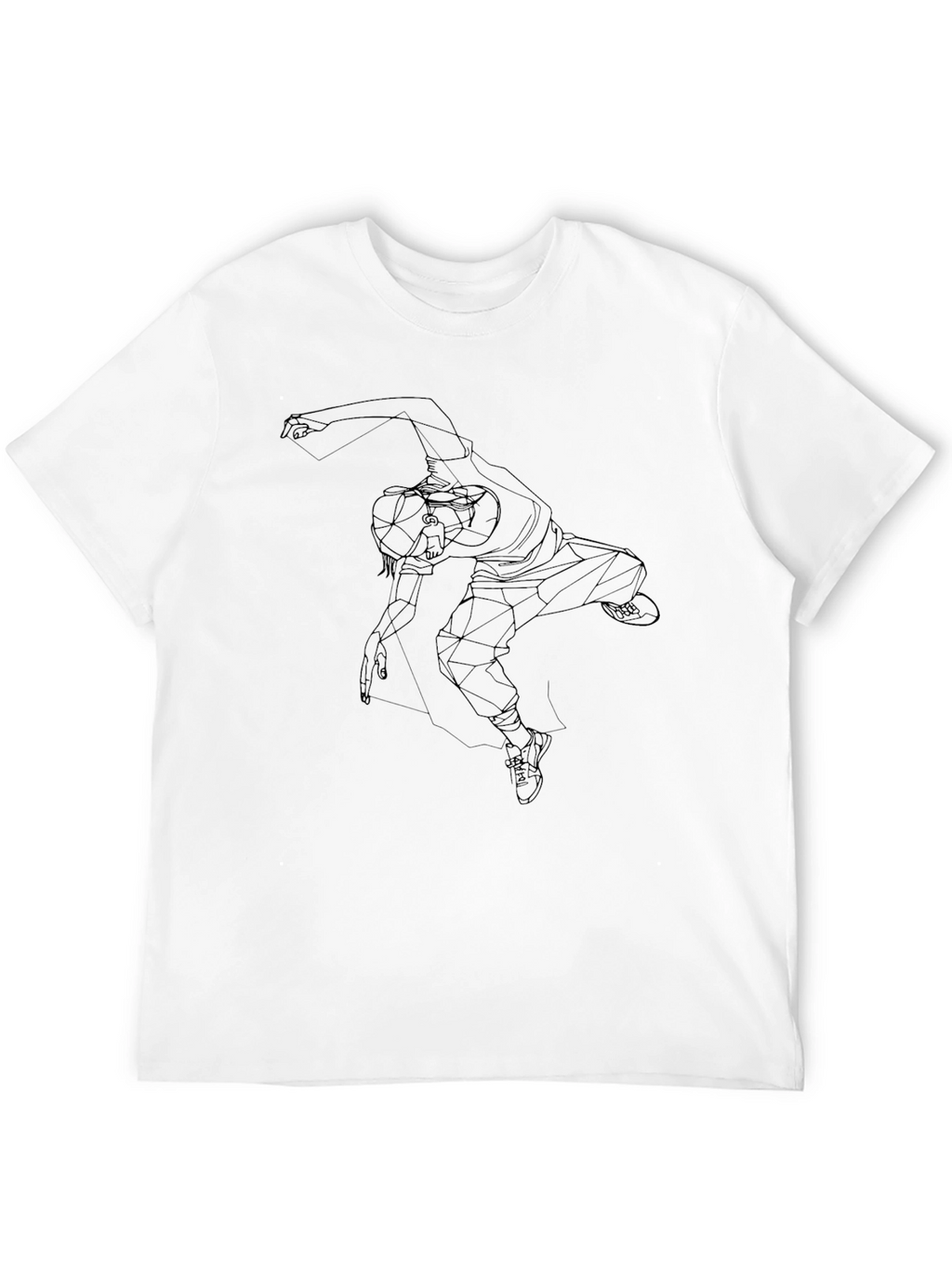 Geometric Dancer Graphic Tee - Black