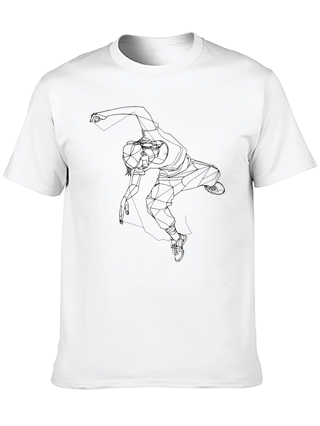 Geometric Dancer Graphic Tee - Black