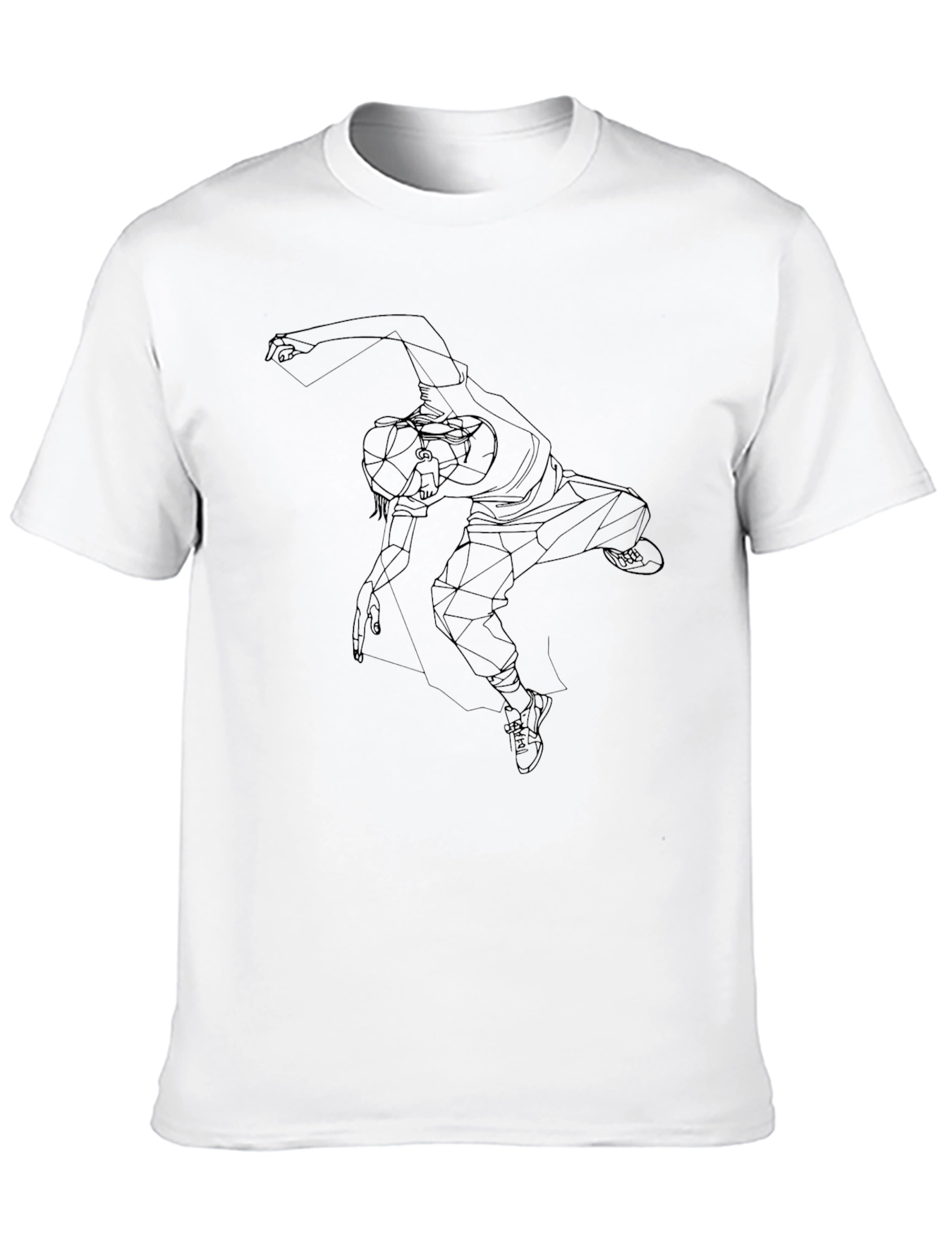 Geometric Dancer Graphic Tee - Black