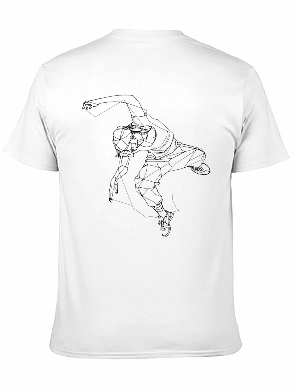 Geometric Dancer Graphic Tee - Black