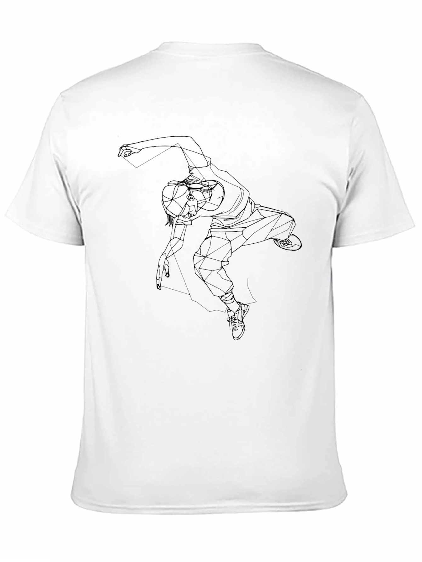 Geometric Dancer Graphic Tee - Black