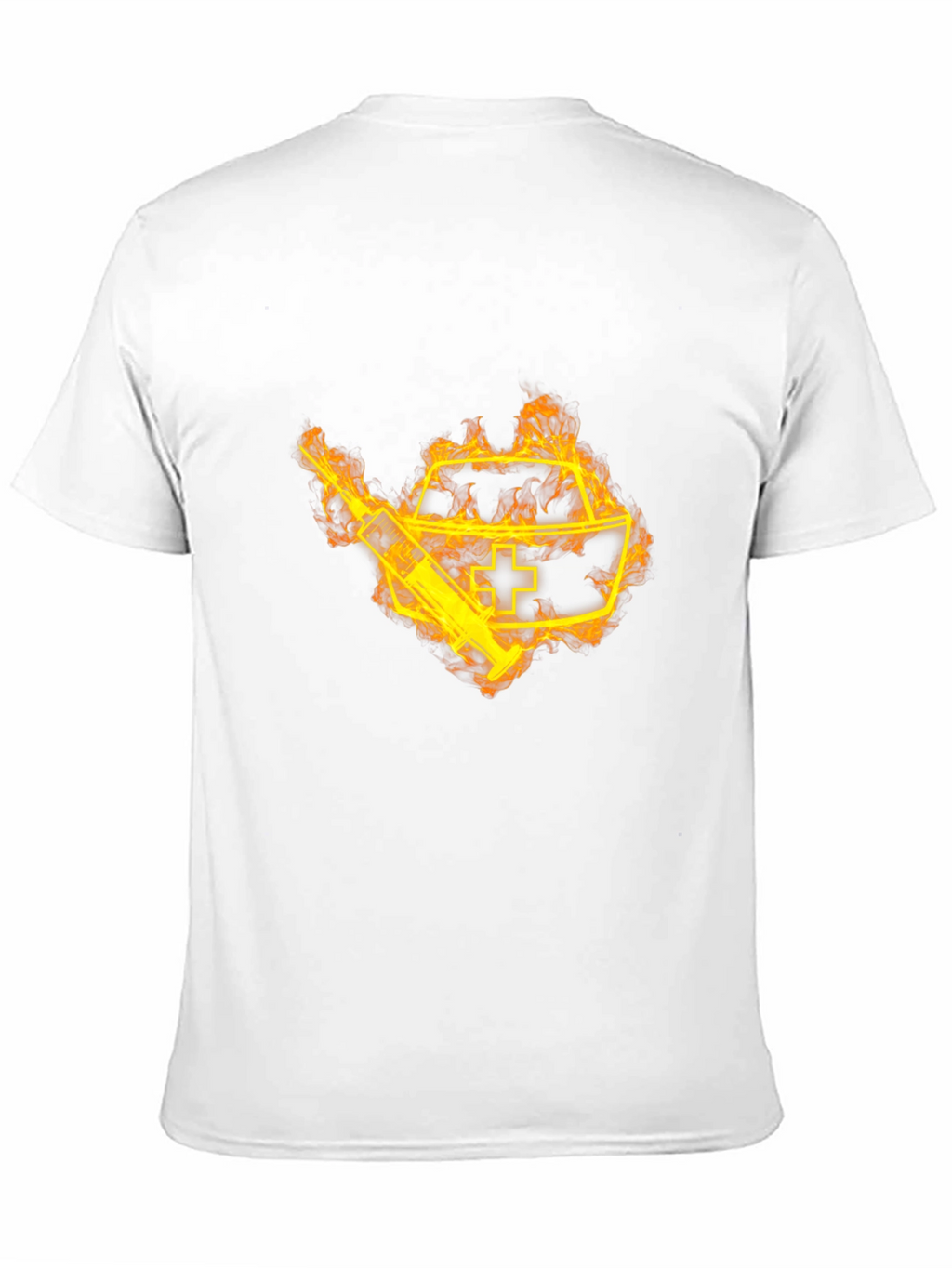 Fiery Nurse Graphic T-Shirt - Novelty Tee