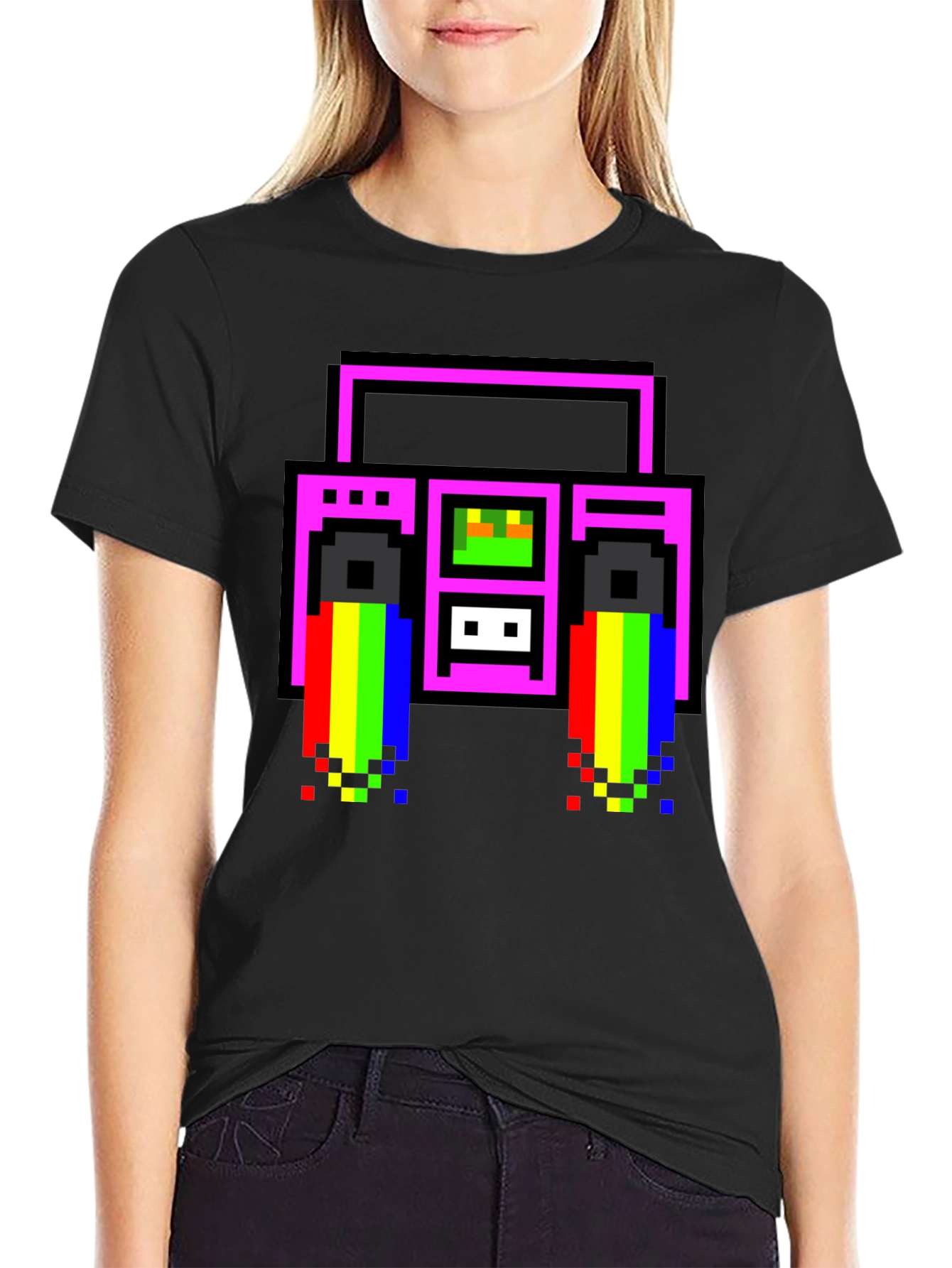 Retro 8-Bit Boombox T-Shirt