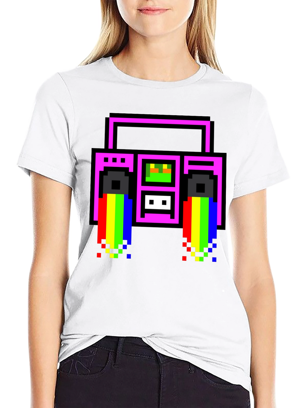Retro 8-Bit Boombox T-Shirt