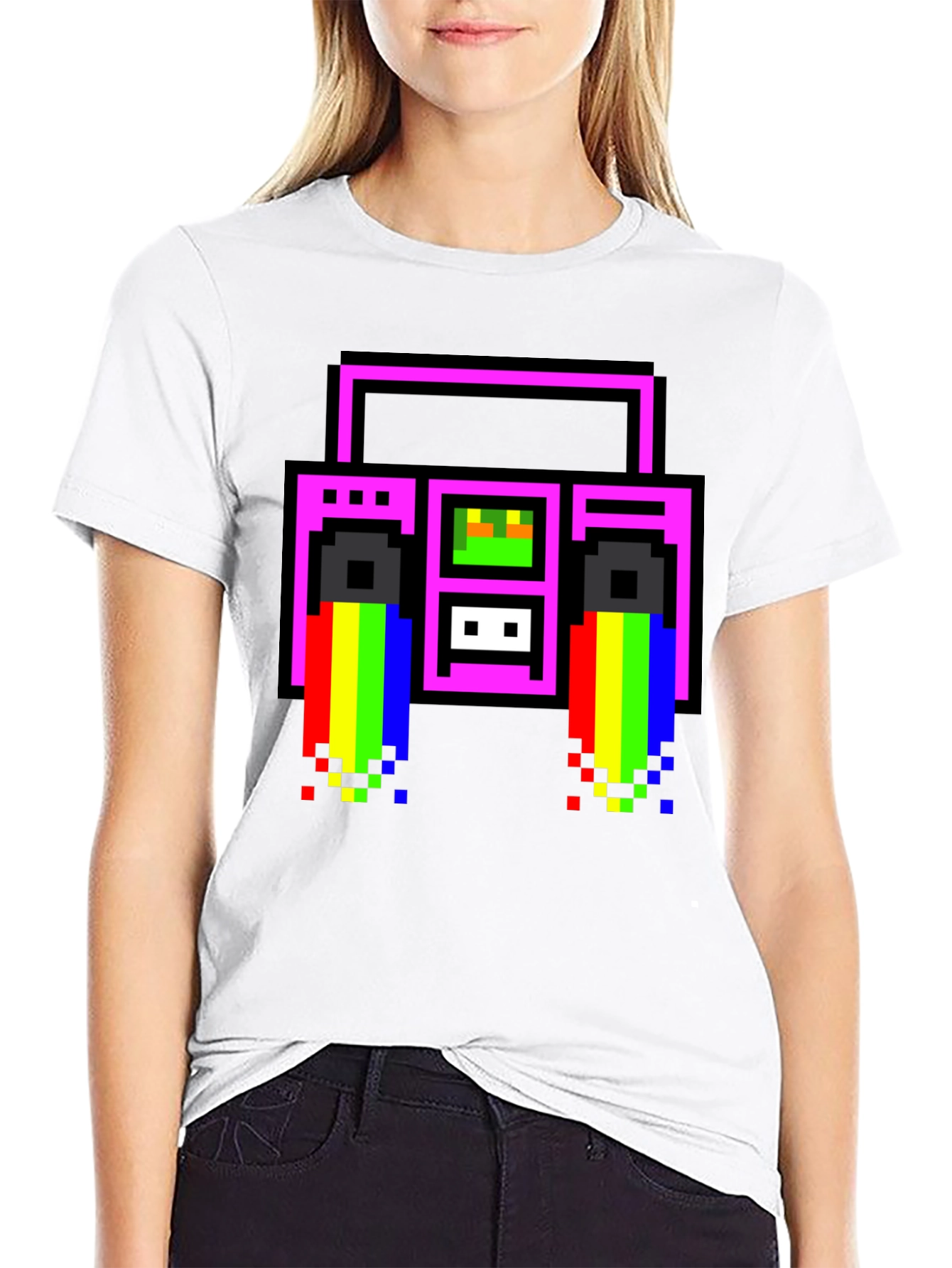 Retro 8-Bit Boombox T-Shirt