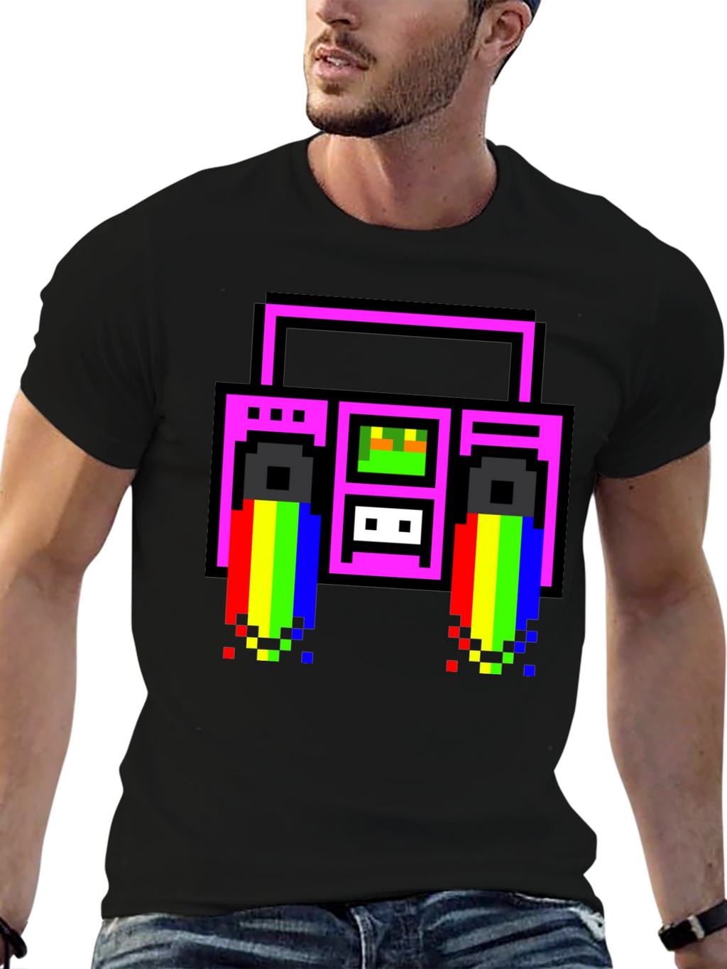 Retro 8-Bit Boombox T-Shirt