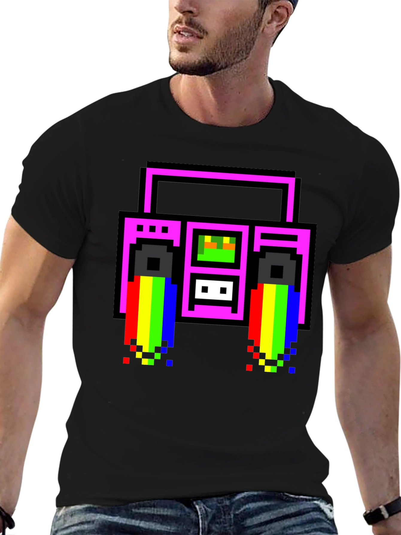 Retro 8-Bit Boombox T-Shirt