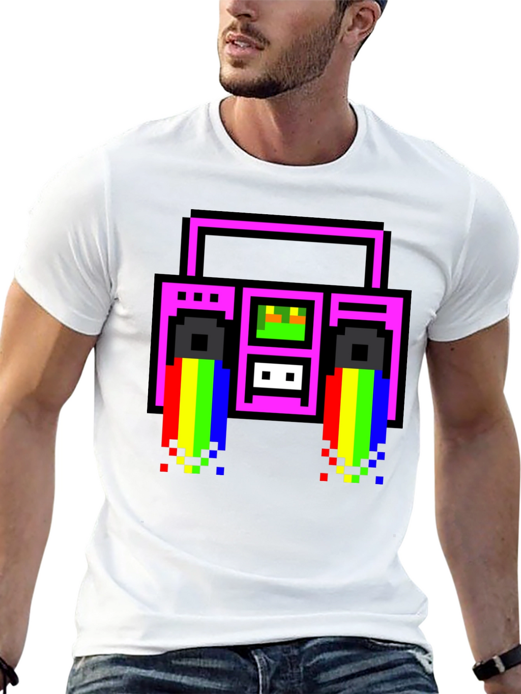 Retro 8-Bit Boombox T-Shirt