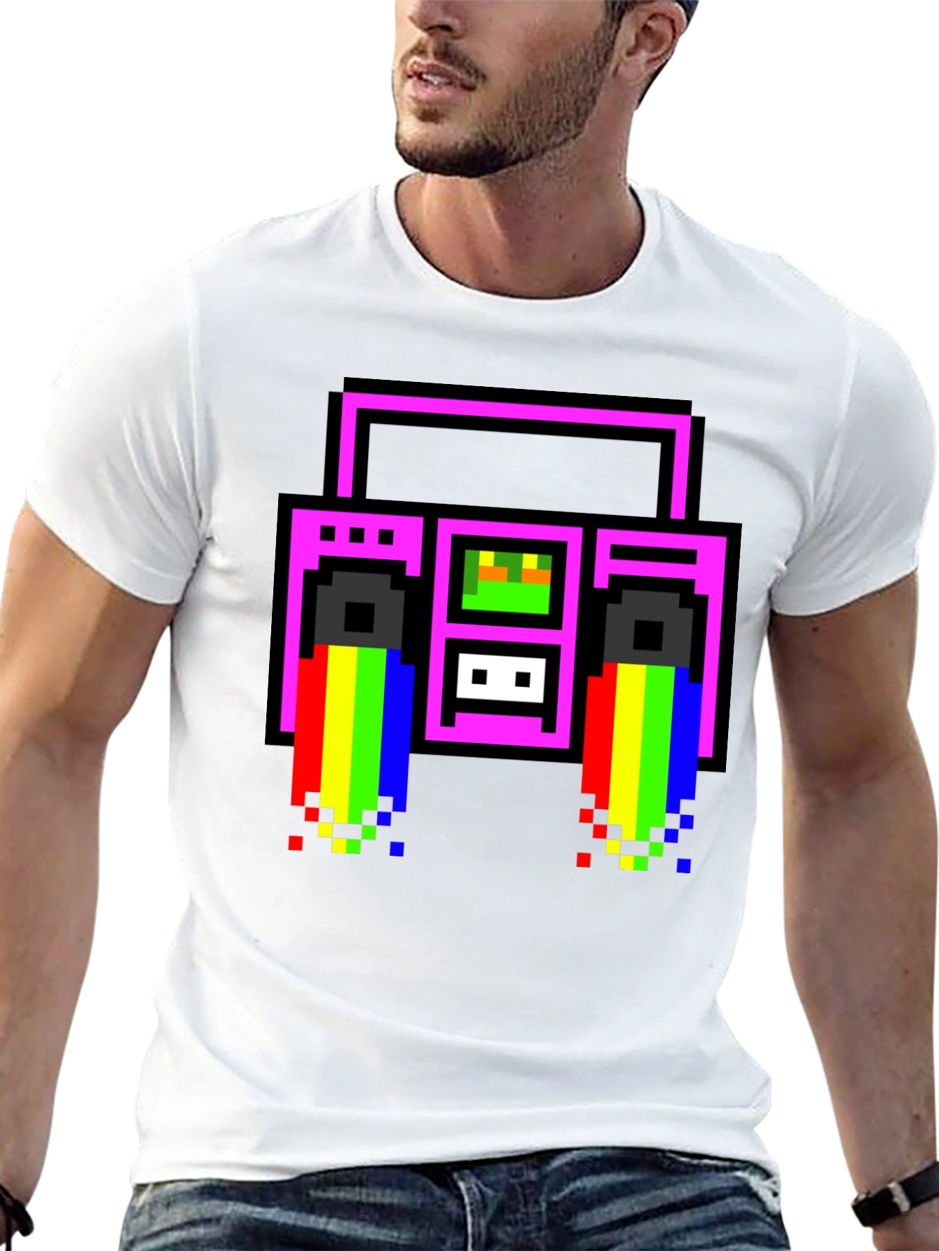 Retro 8-Bit Boombox T-Shirt