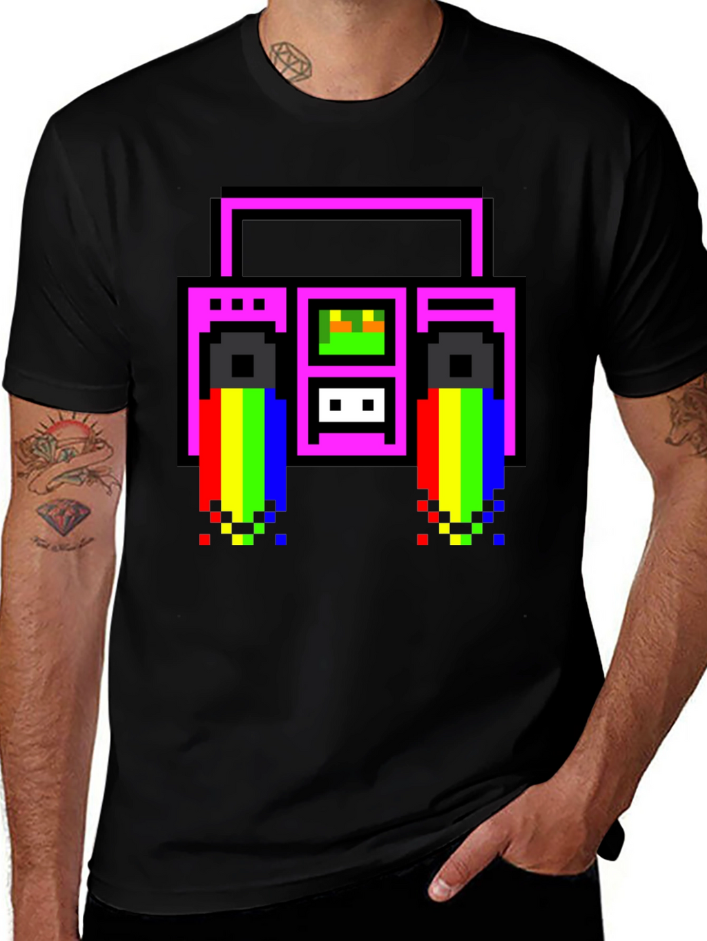 Retro 8-Bit Boombox T-Shirt