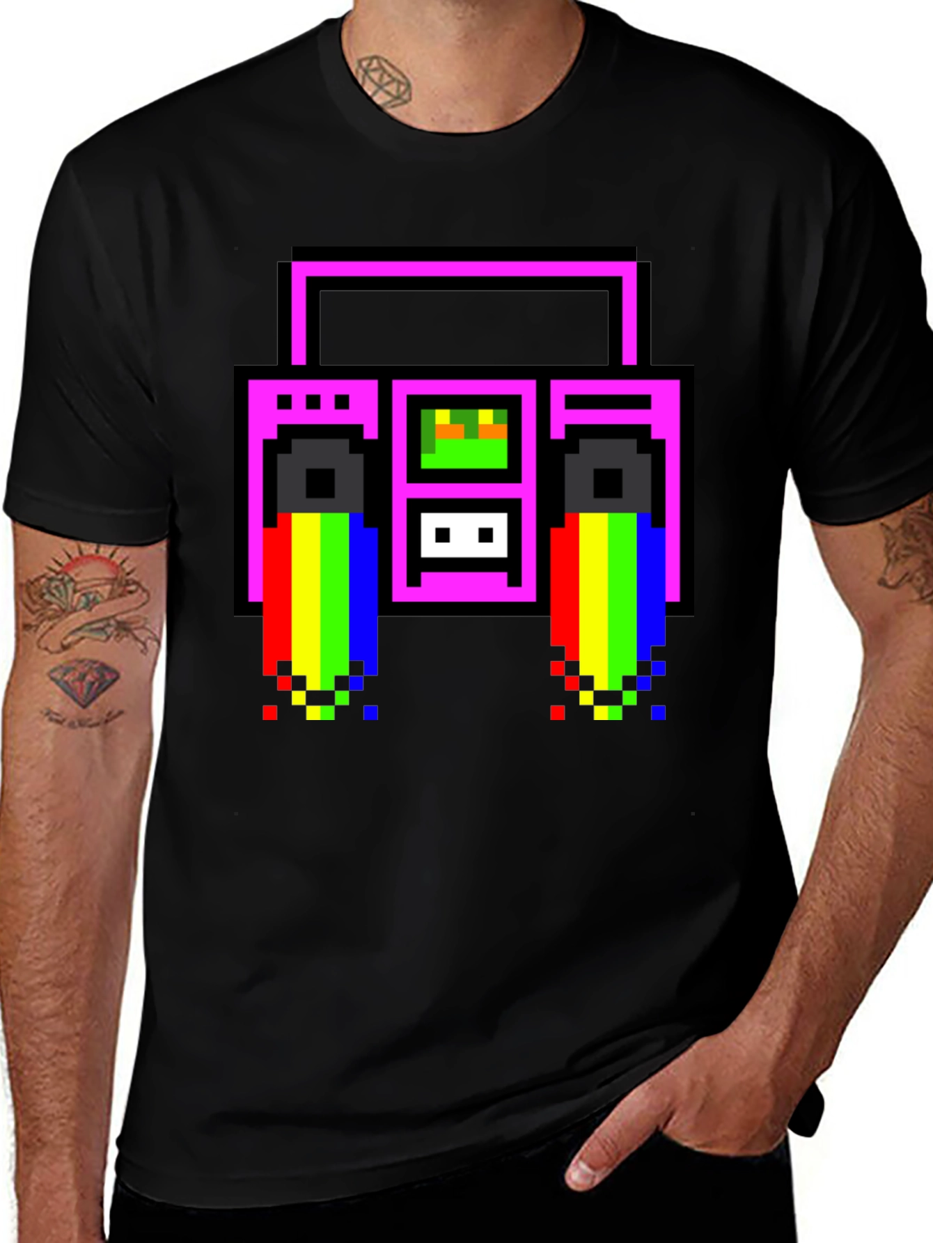 Retro 8-Bit Boombox T-Shirt