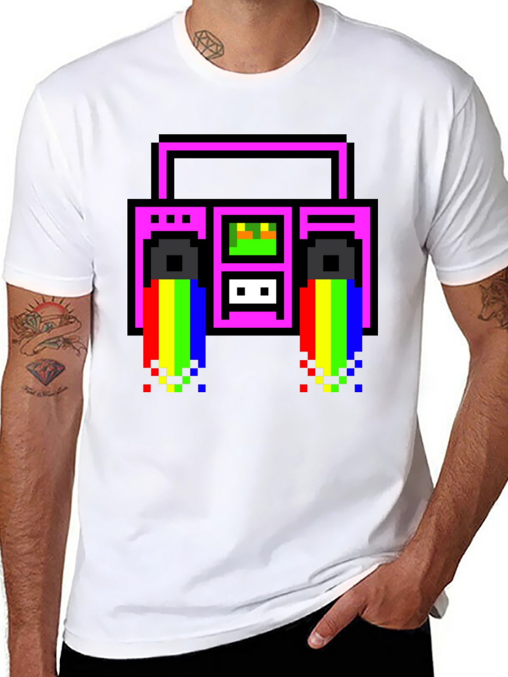 Retro 8-Bit Boombox T-Shirt
