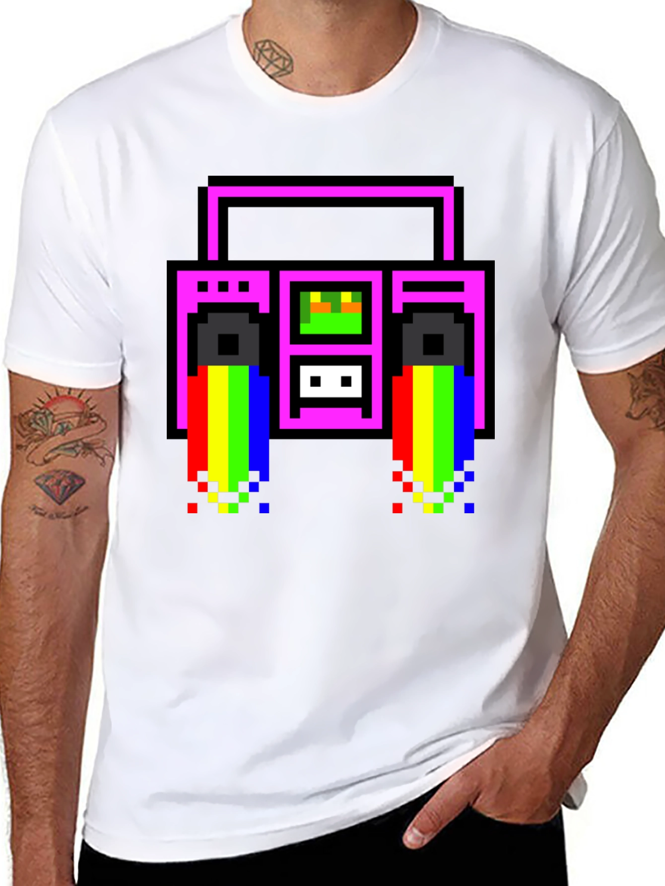 Retro 8-Bit Boombox T-Shirt