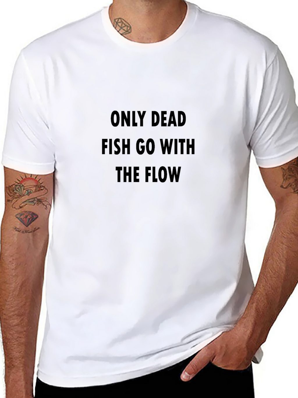 Dead Fish Flow Black Tee