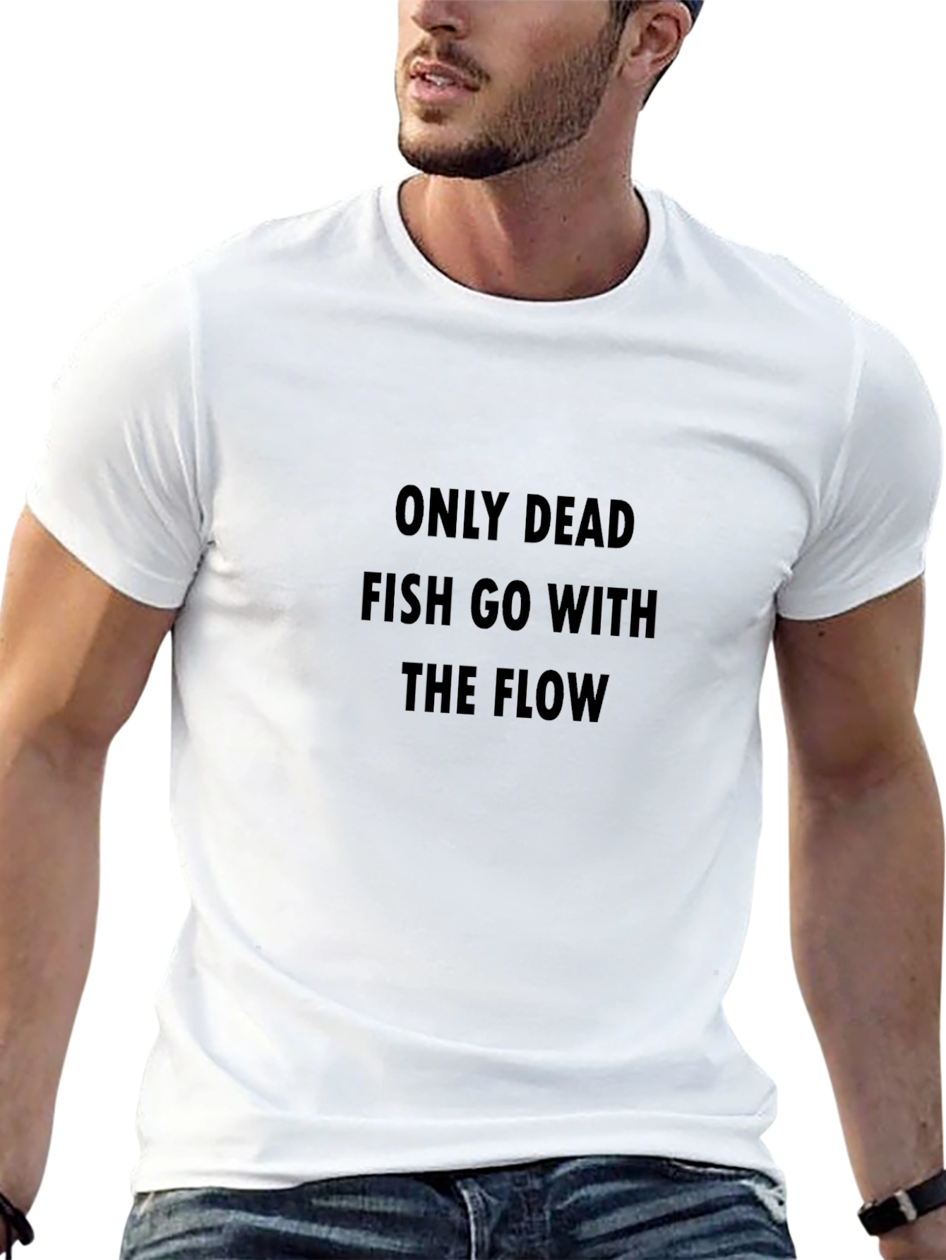Dead Fish Flow Black Tee
