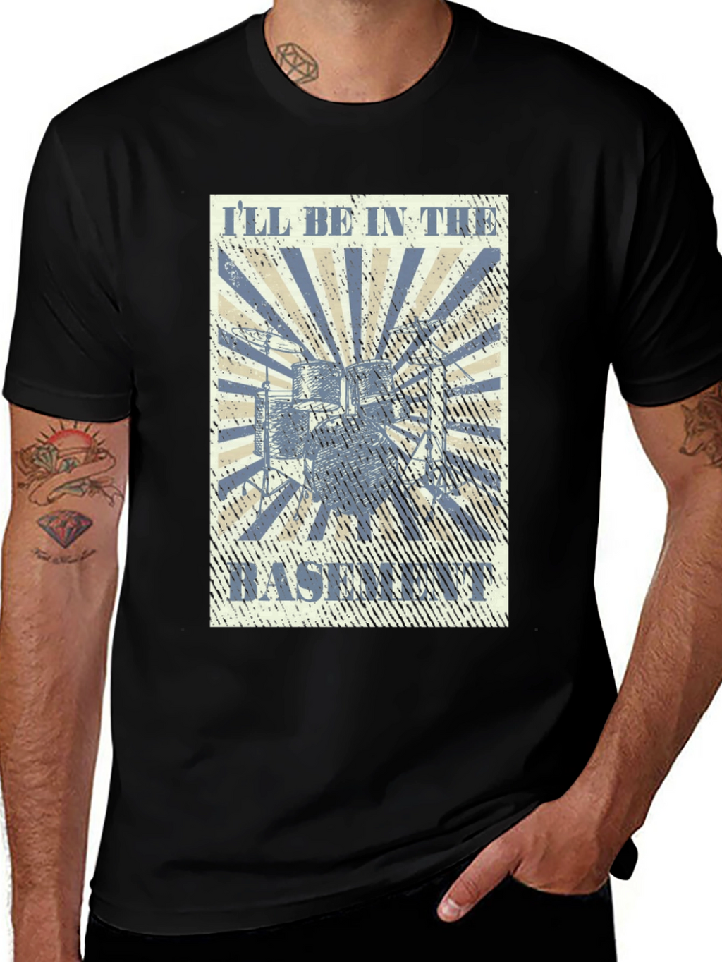 Ill Be In The Basement Drum Kit Tee