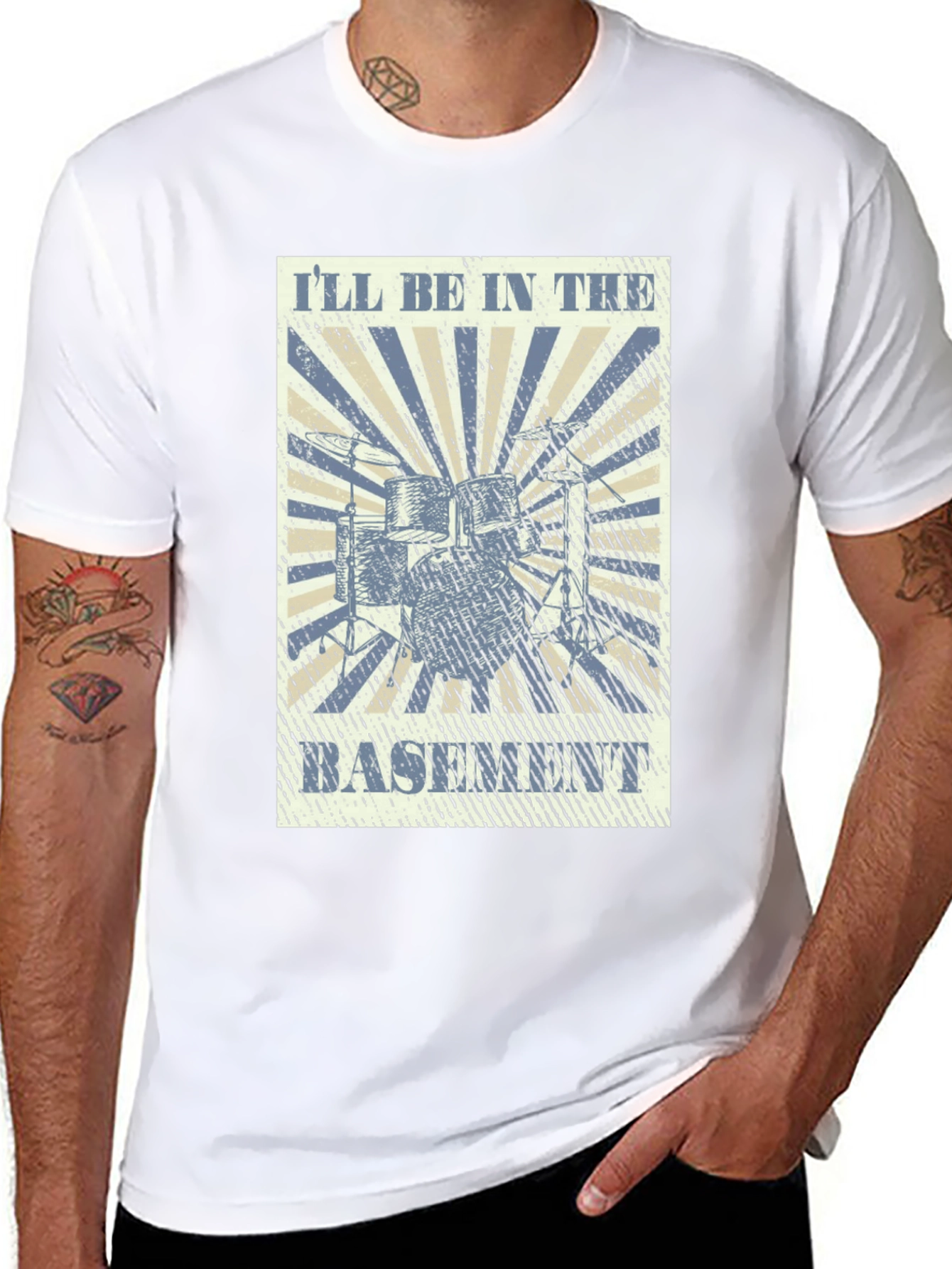Ill Be In The Basement Drum Kit Tee