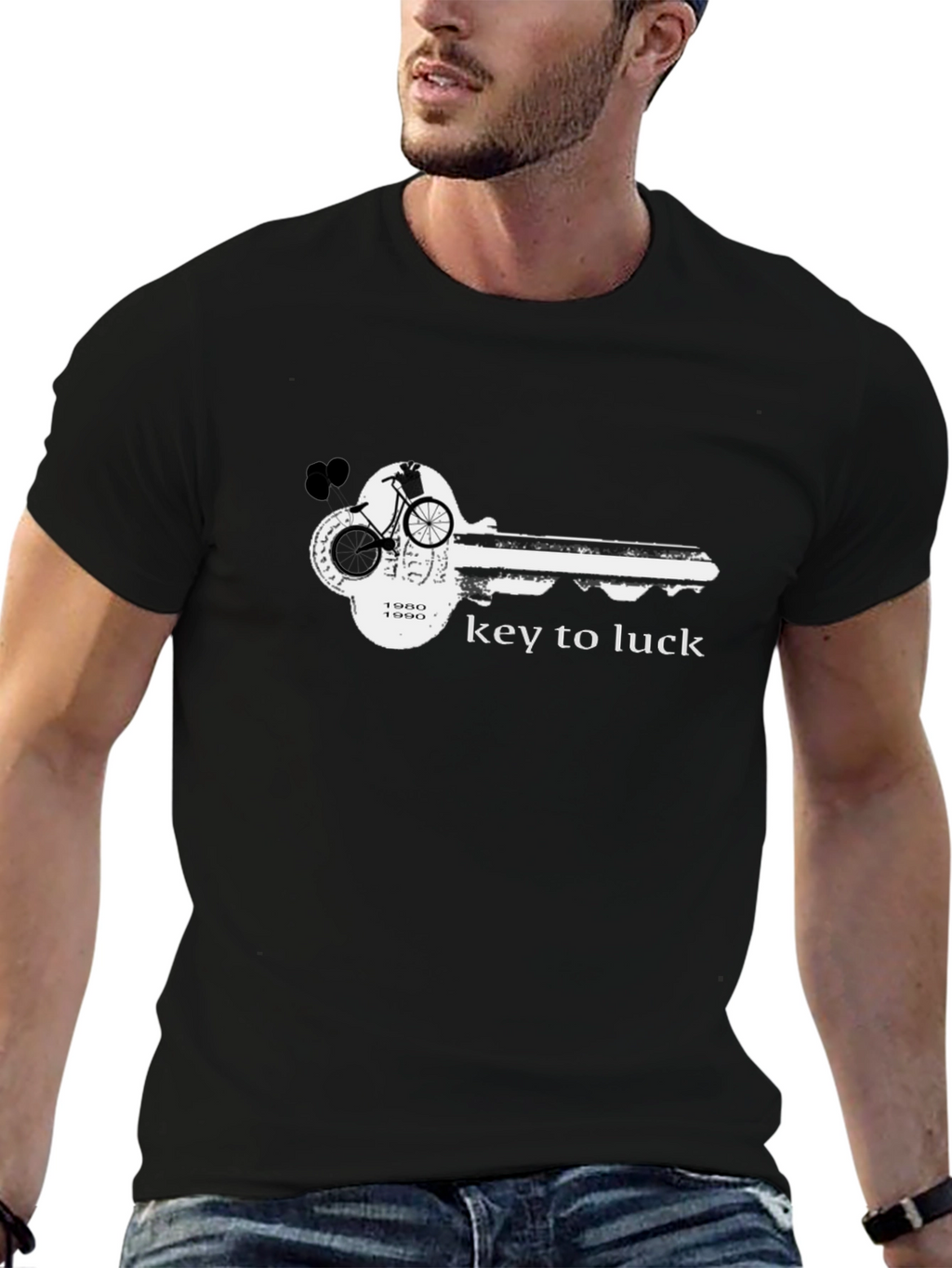 Key to Luck Graphic T-Shirt - Black Unisex