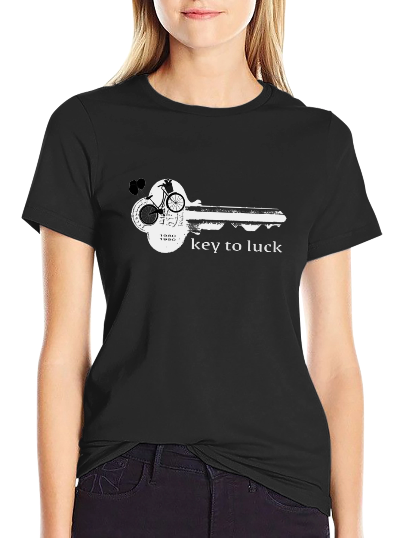 Key to Luck Graphic T-Shirt - Black Unisex