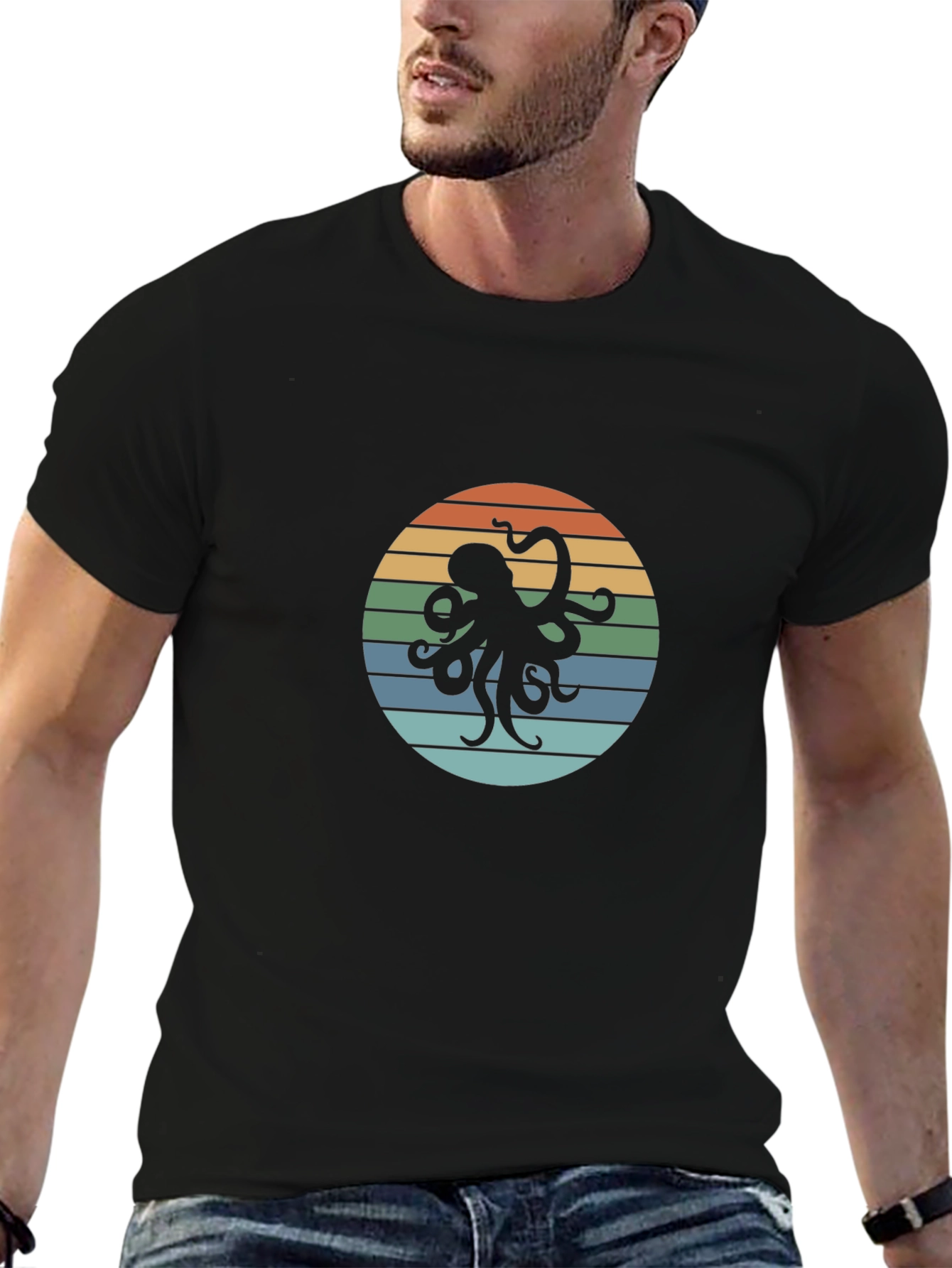 Retro Octopus Graphic T-Shirt - Stylish & Unique