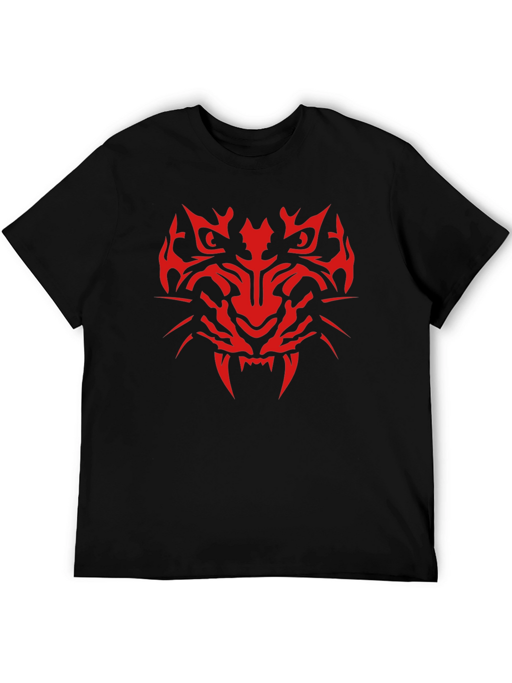 Tribal Tiger Graphic Print T-Shirt - Mens Black Tee