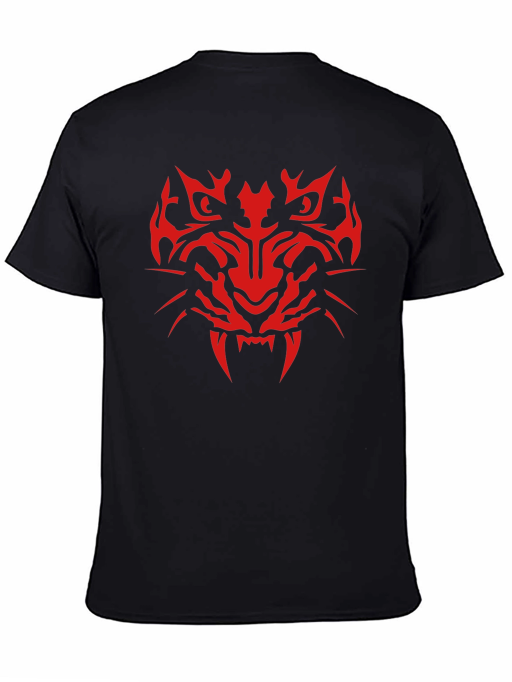 Tribal Tiger Graphic Print T-Shirt - Mens Black Tee