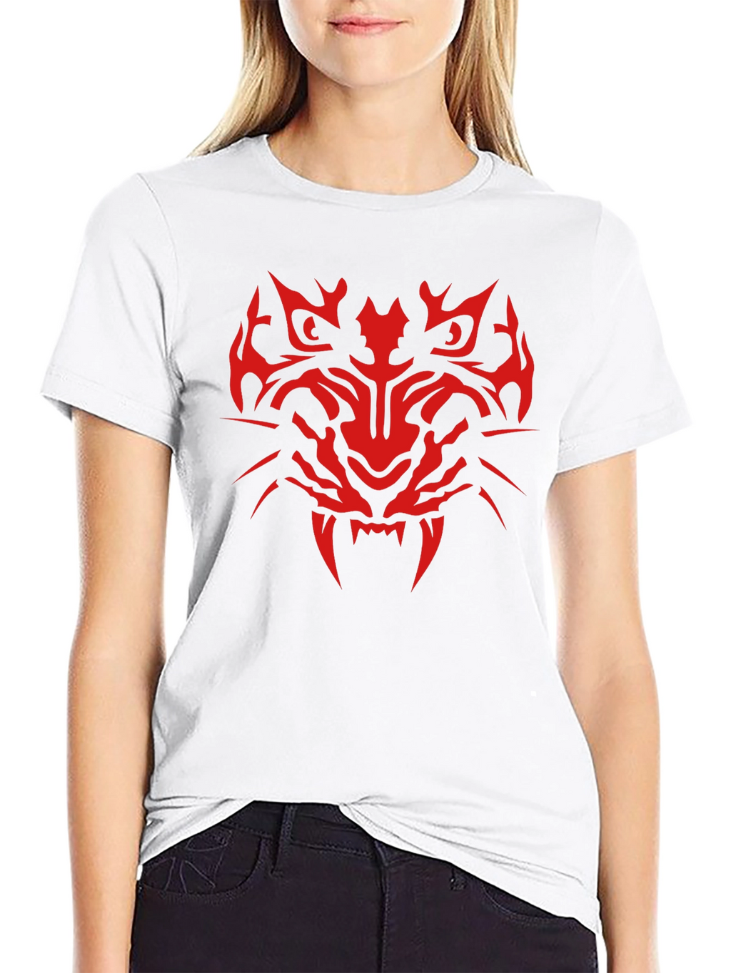 Tribal Tiger Graphic Print T-Shirt - Mens Black Tee