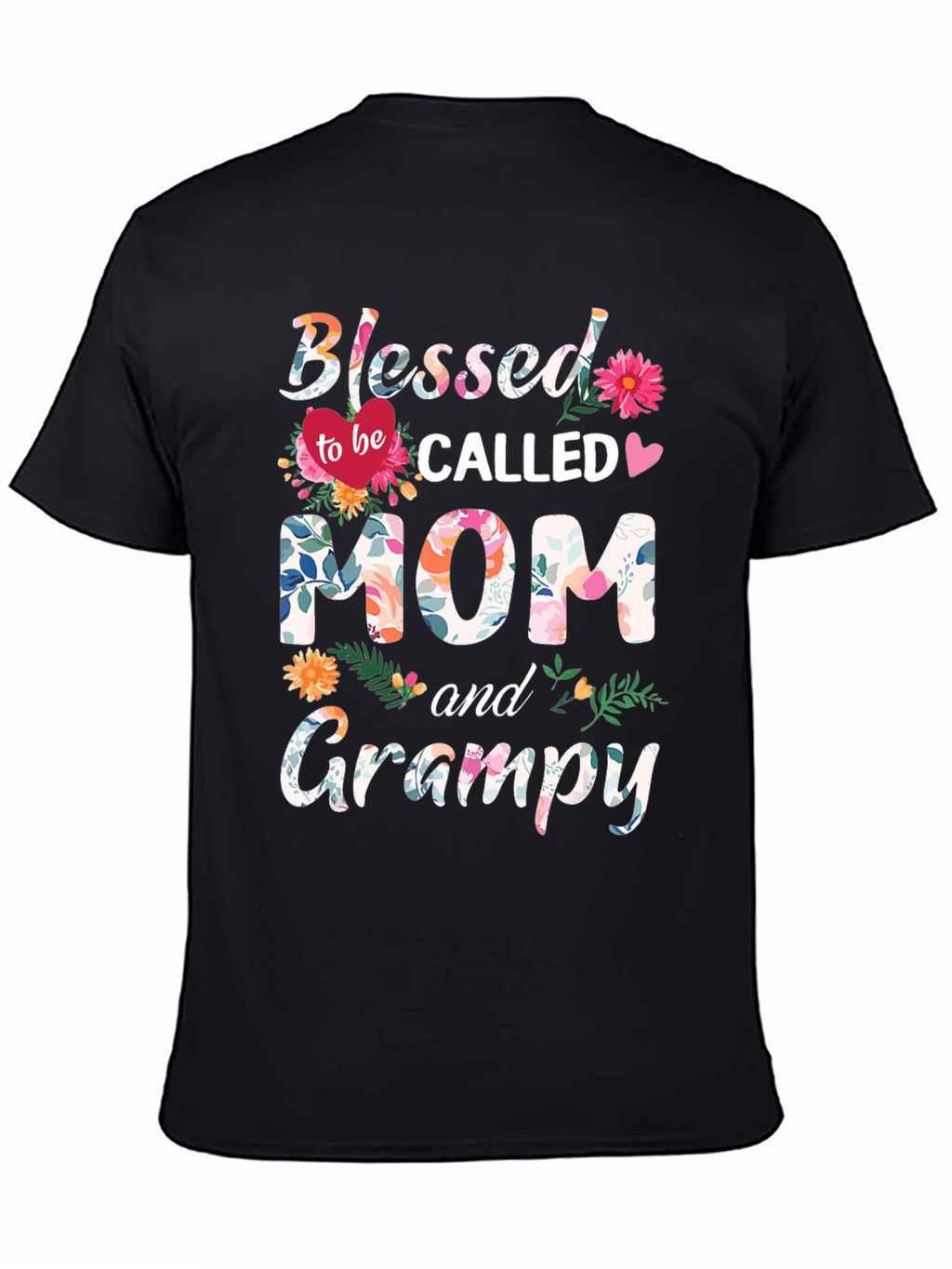 Blessed Mom & Grampy Floral T-Shirt