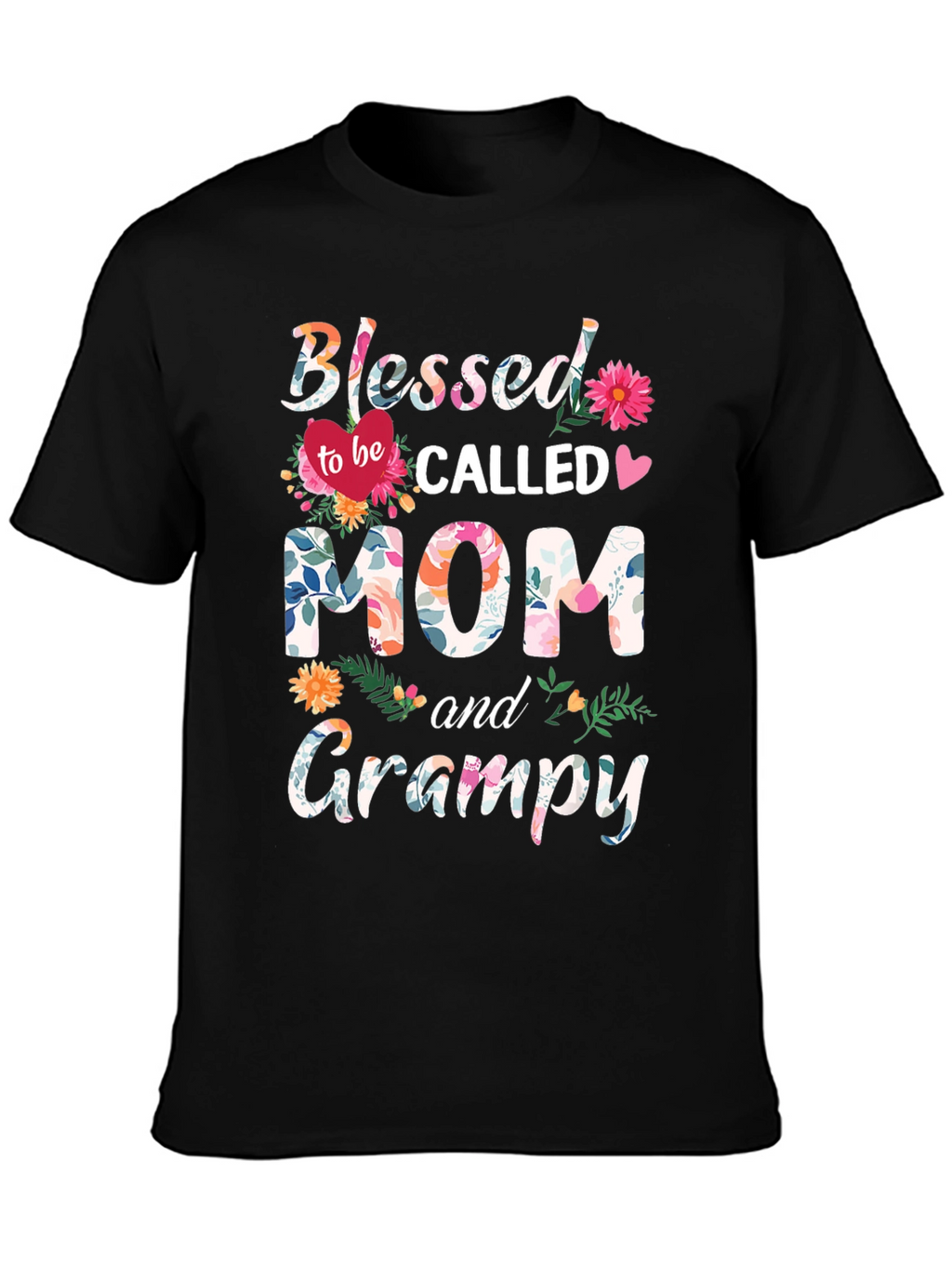 Blessed Mom & Grampy Floral T-Shirt