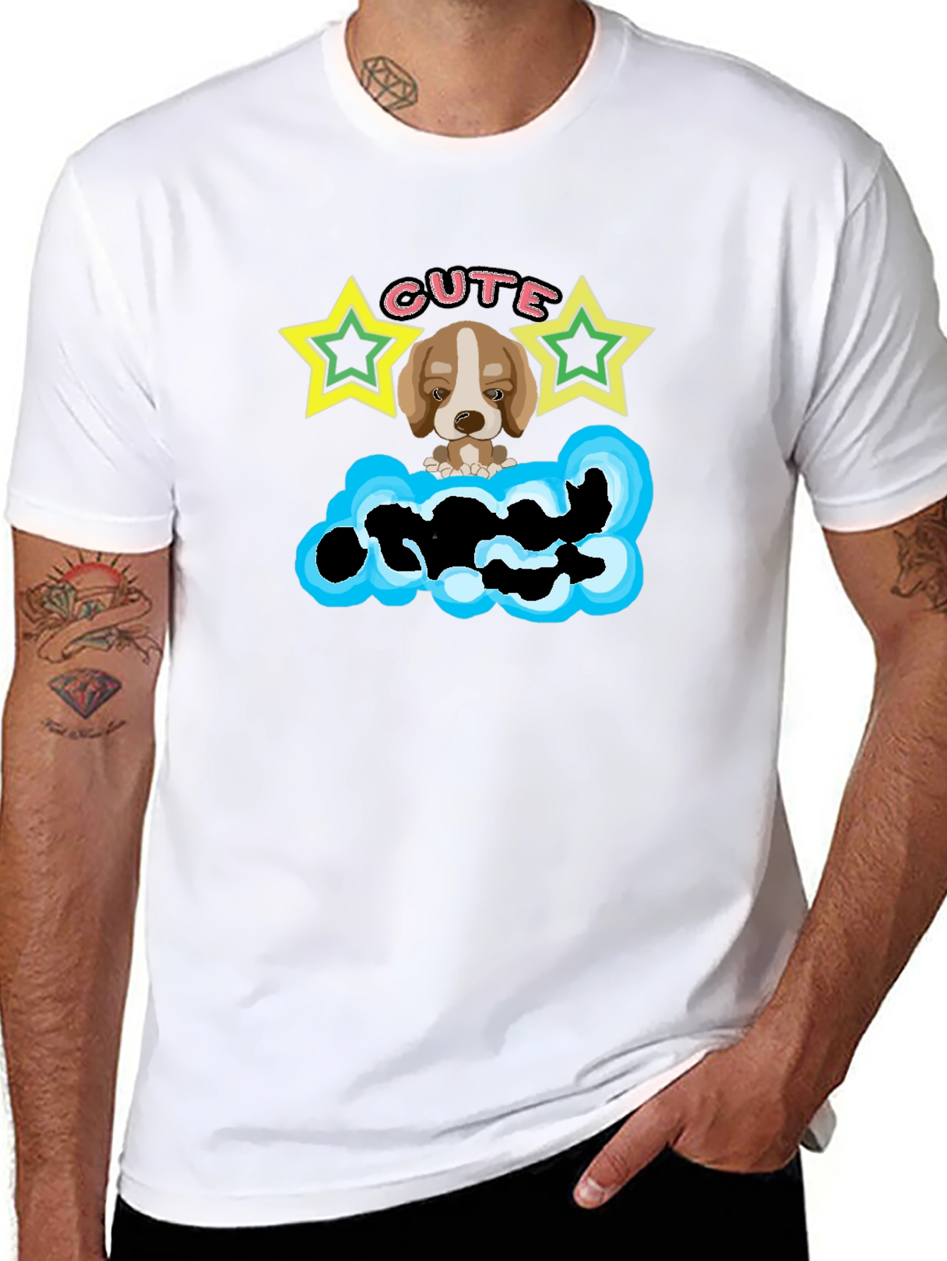 Cute Puppy Graphic T-Shirt - Cloud Design
