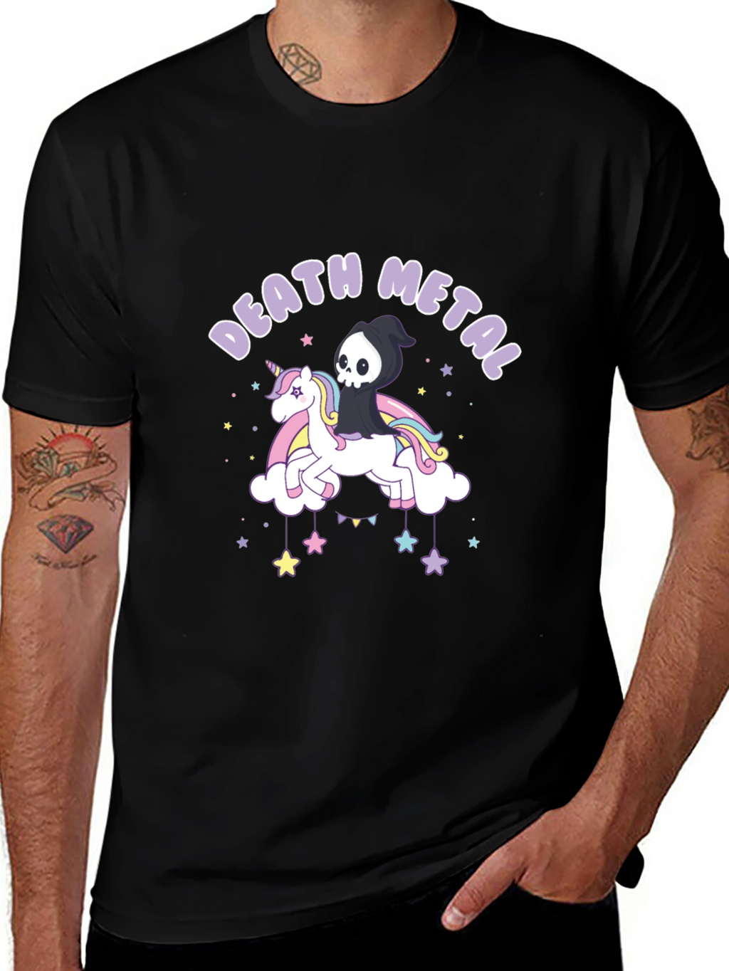 Death Metal Unicorn Graphic T-Shirt