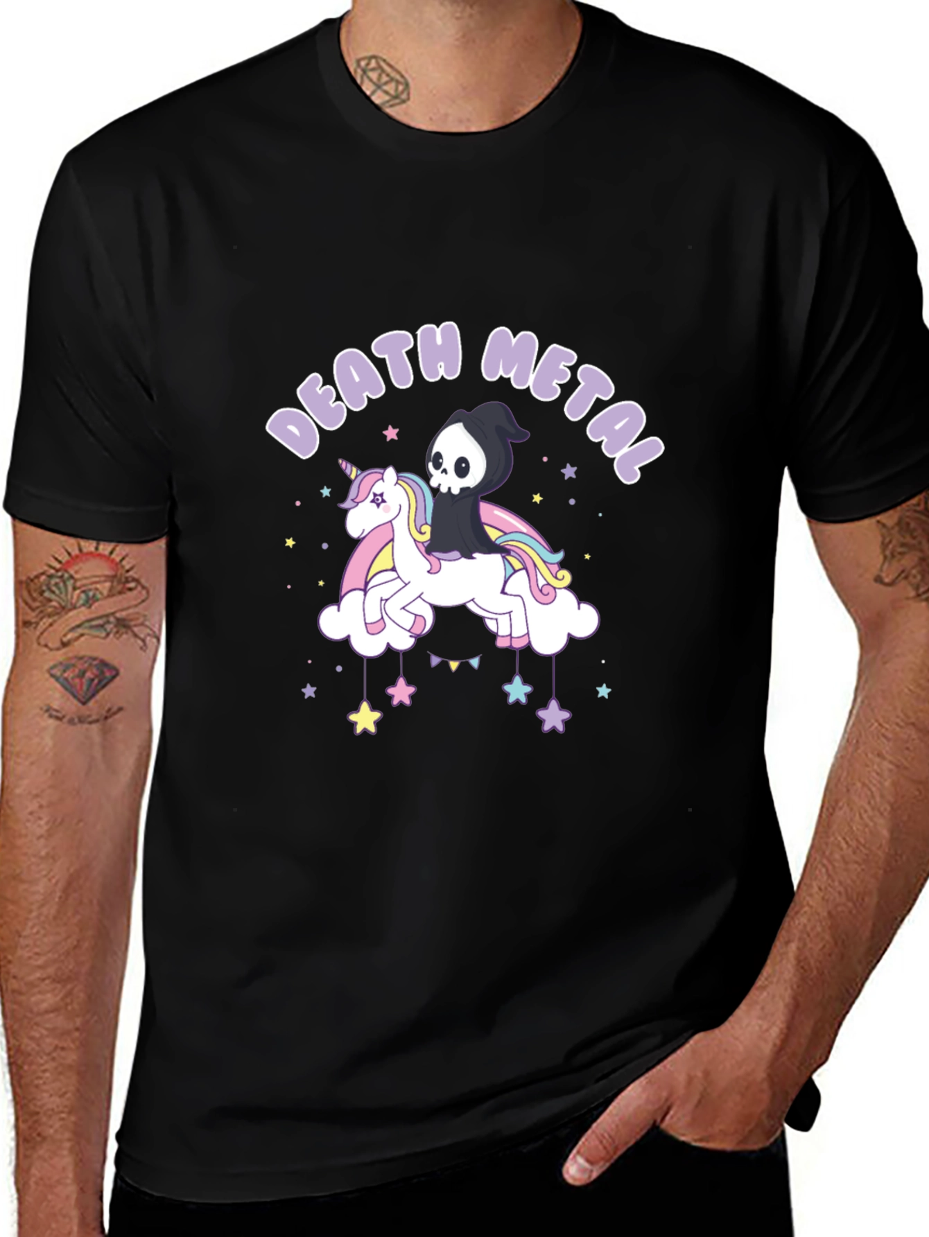 Death Metal Unicorn Graphic T-Shirt