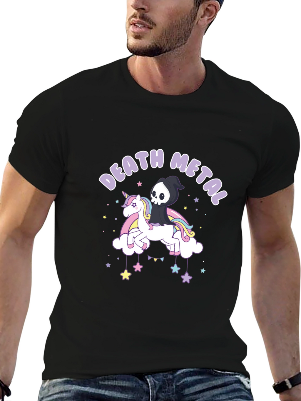 Death Metal Unicorn Graphic T-Shirt