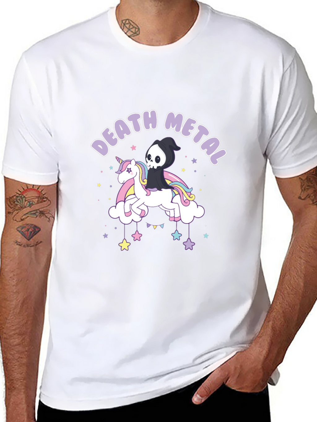 Death Metal Unicorn Graphic T-Shirt