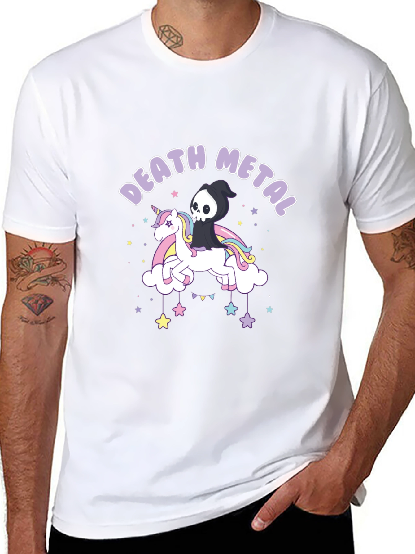 Death Metal Unicorn Graphic T-Shirt