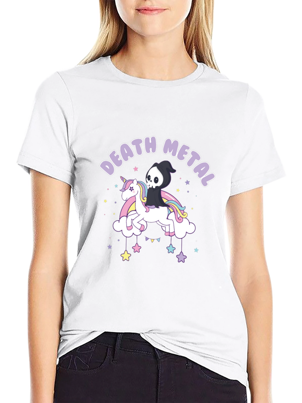 Death Metal Unicorn Graphic T-Shirt