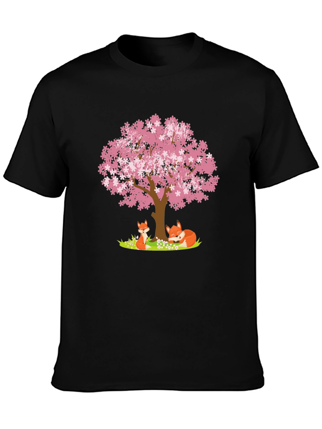 Fox & Cherry Blossom Tree Graphic Tee