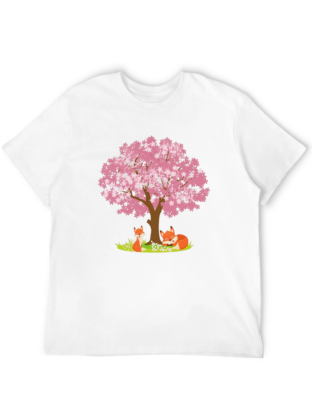 Fox & Cherry Blossom Tree Graphic Tee
