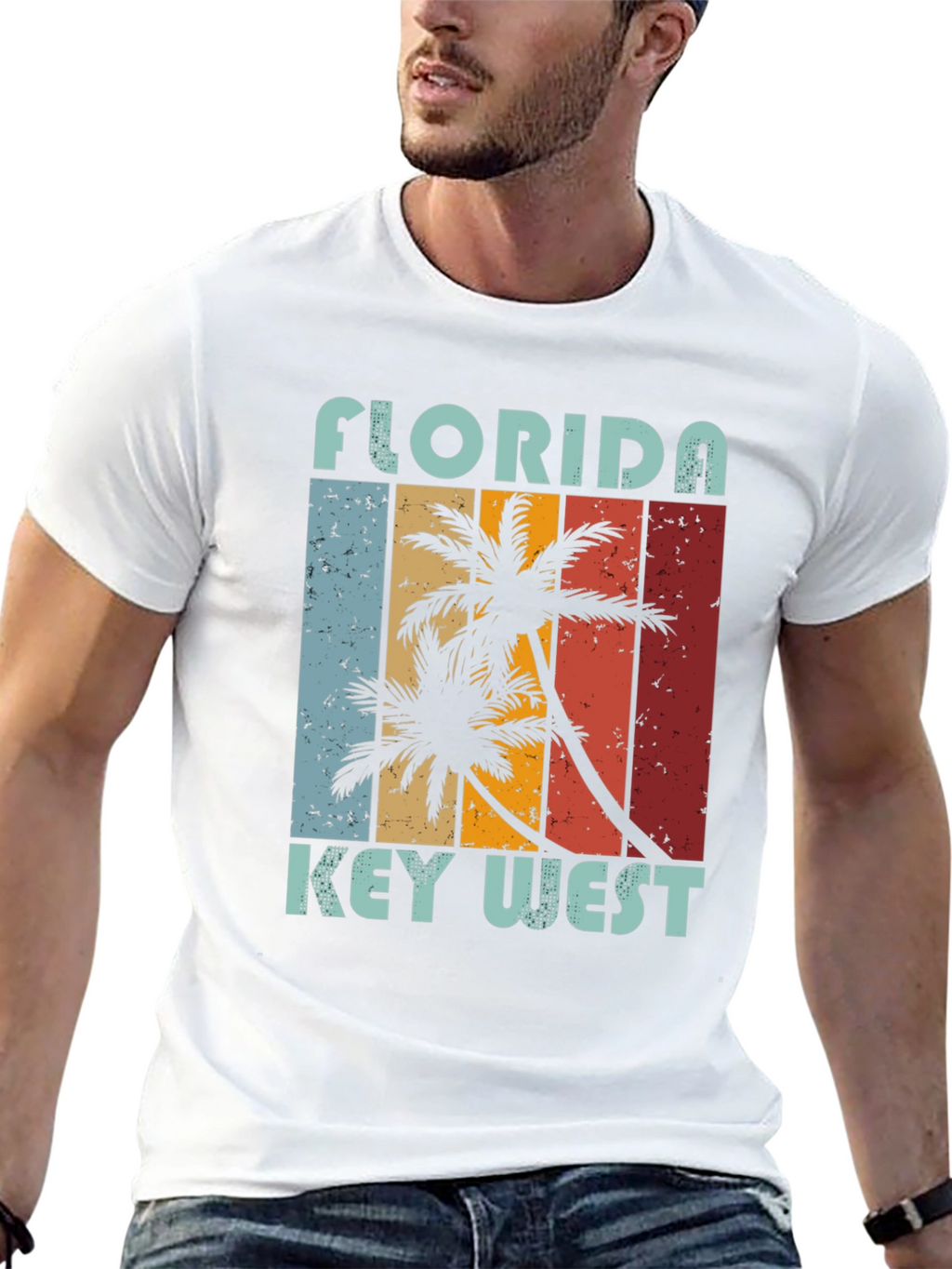 Florida Key West Palm Tree Graphic Tee