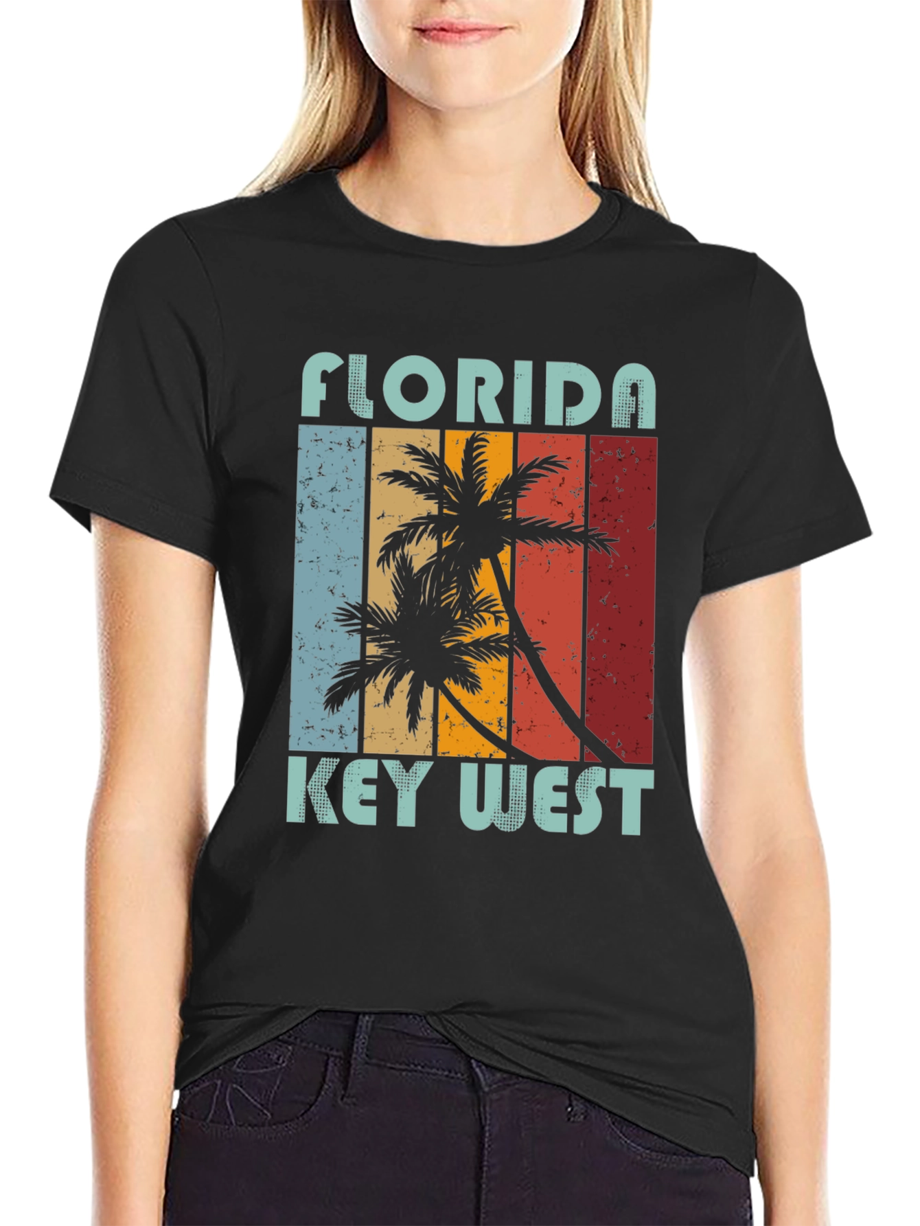 Florida Key West Palm Tree Graphic Tee