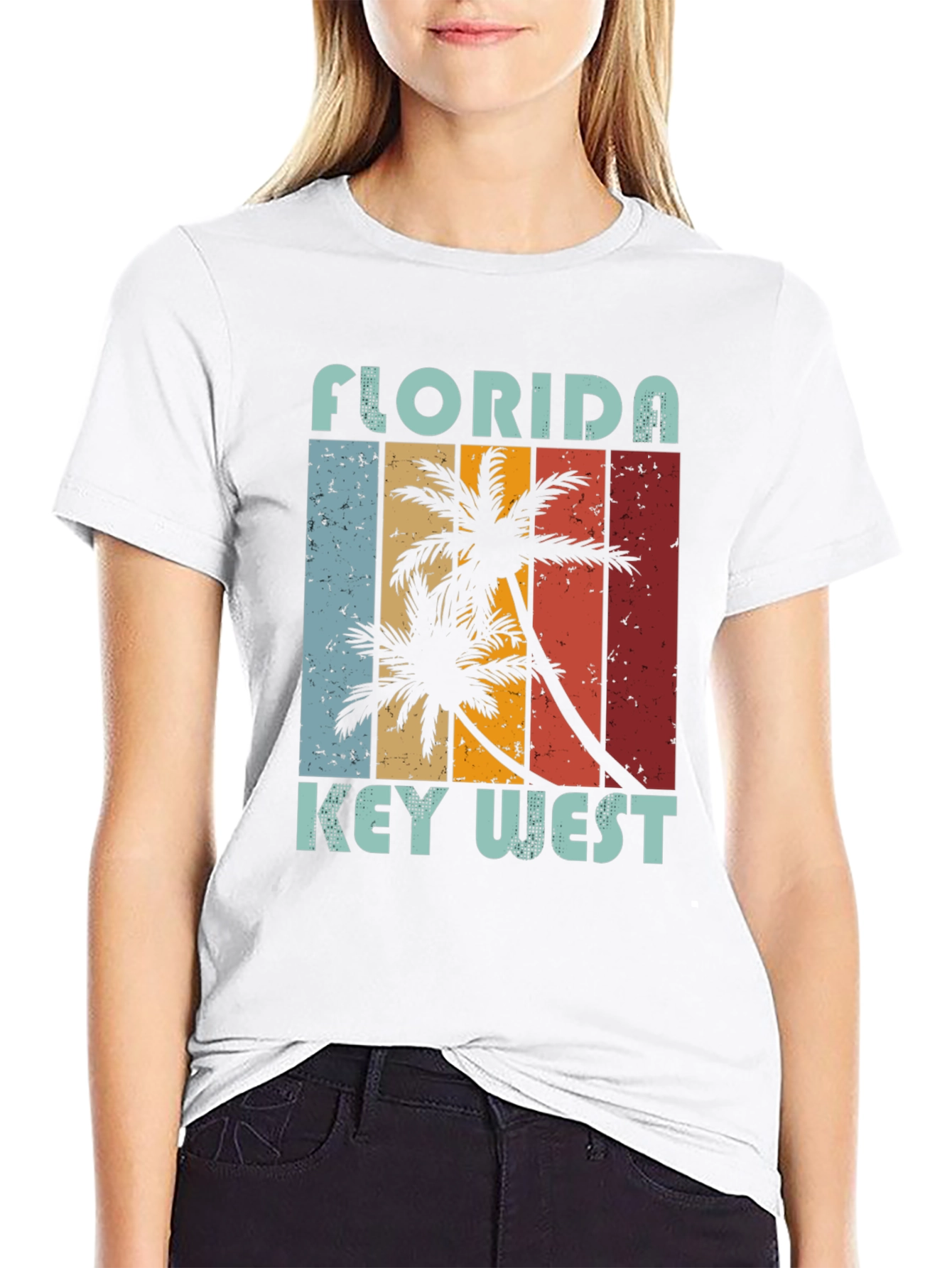 Florida Key West Palm Tree Graphic Tee