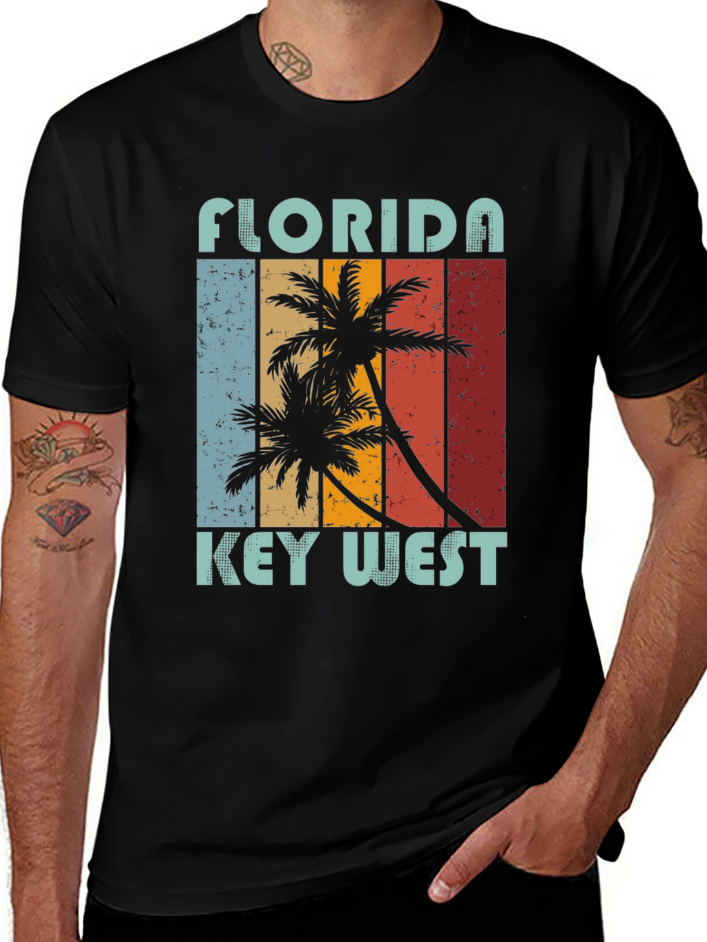 Florida Key West Palm Tree Graphic Tee
