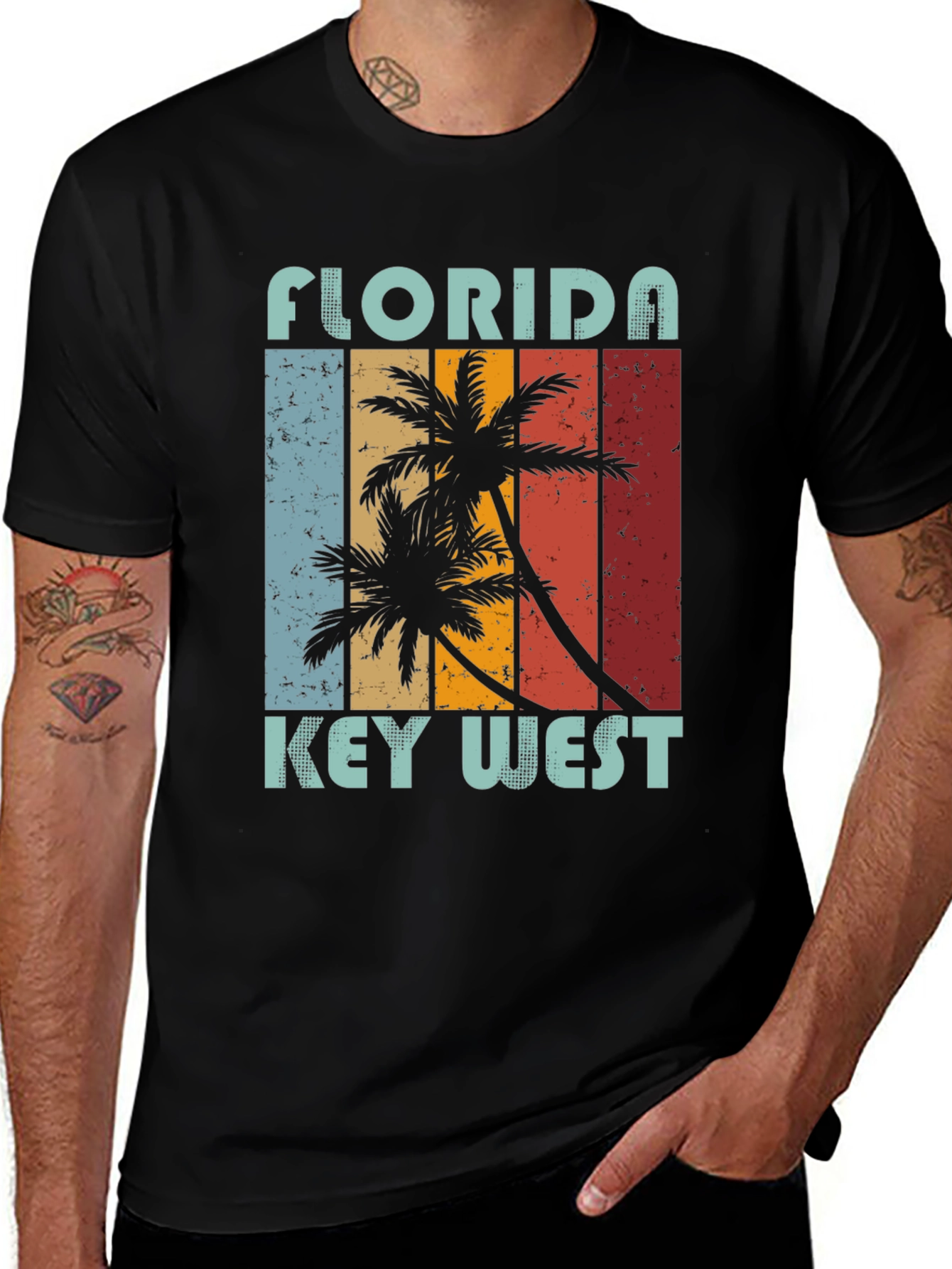 Florida Key West Palm Tree Graphic Tee
